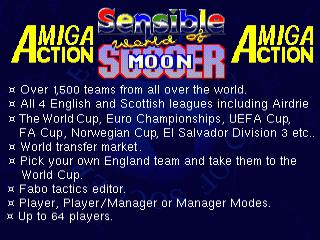 Sensible World of Soccer title screen for Amiga